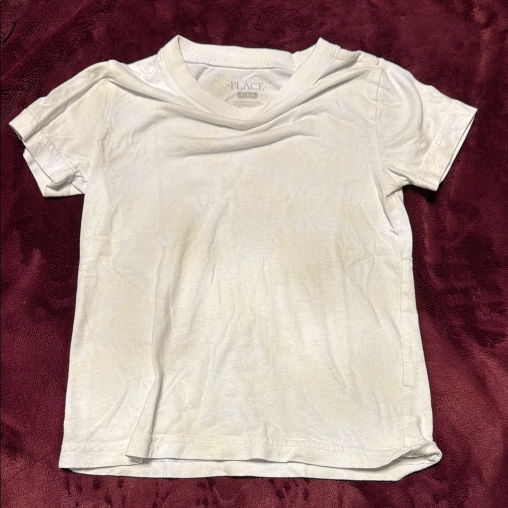 Place White Short Sleeve Tee Casual Cotton
